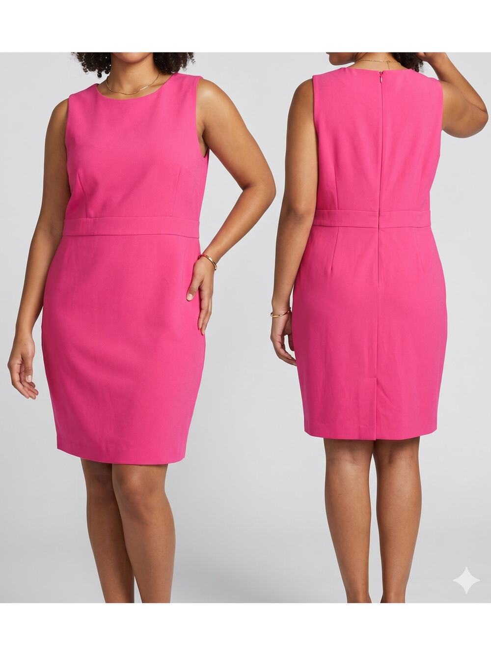 J. Crew Factory Womens Size 18 Pink Sleeveless Sheath Dress 100% Polyesterr